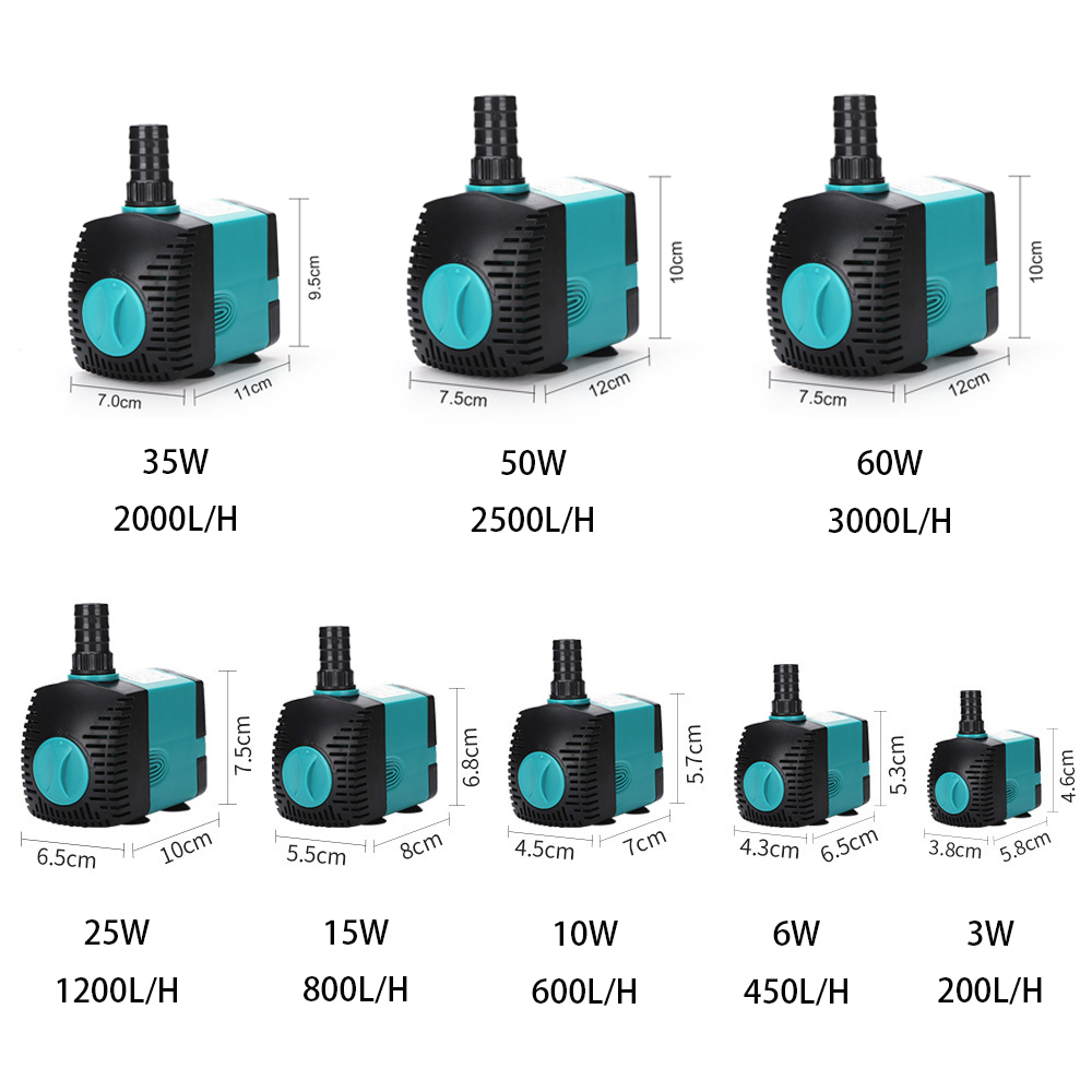 Aquarium Fish Images - Ultra-Quiet 3/6/10/15/25/35/50/60W Submersible Water Fountain Pump