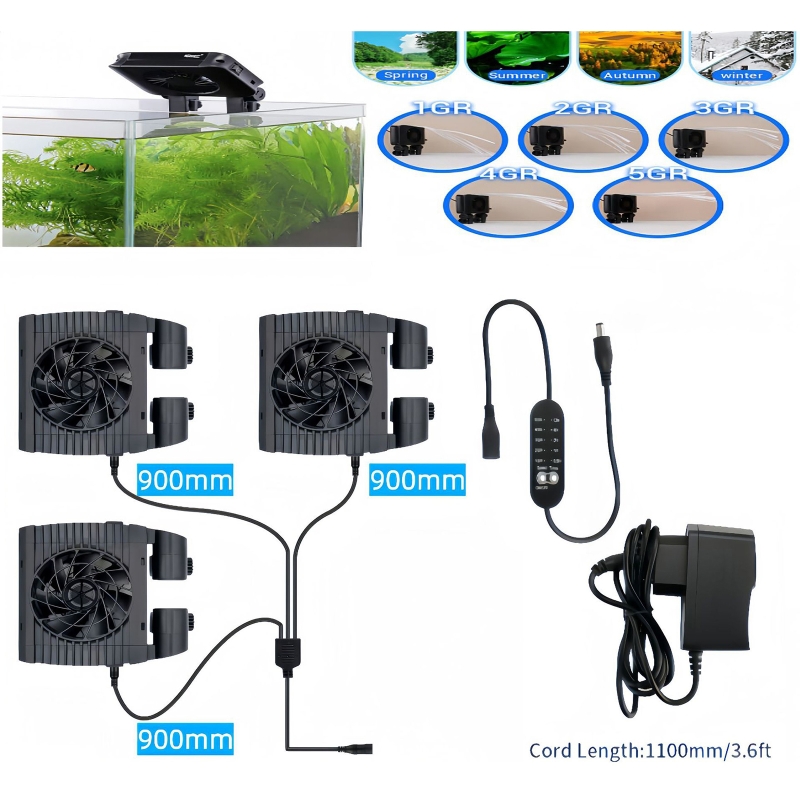 3-Head Aquarium Cooling Fan 5- - đánh giá và giá Aquarium Fish Uk