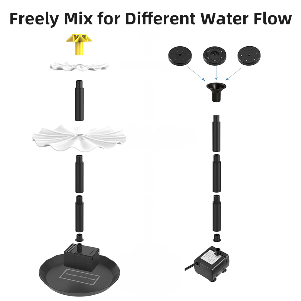 Solar Fountain Pump for Bird B - đánh giá và giá Aquarium Fish Lamp