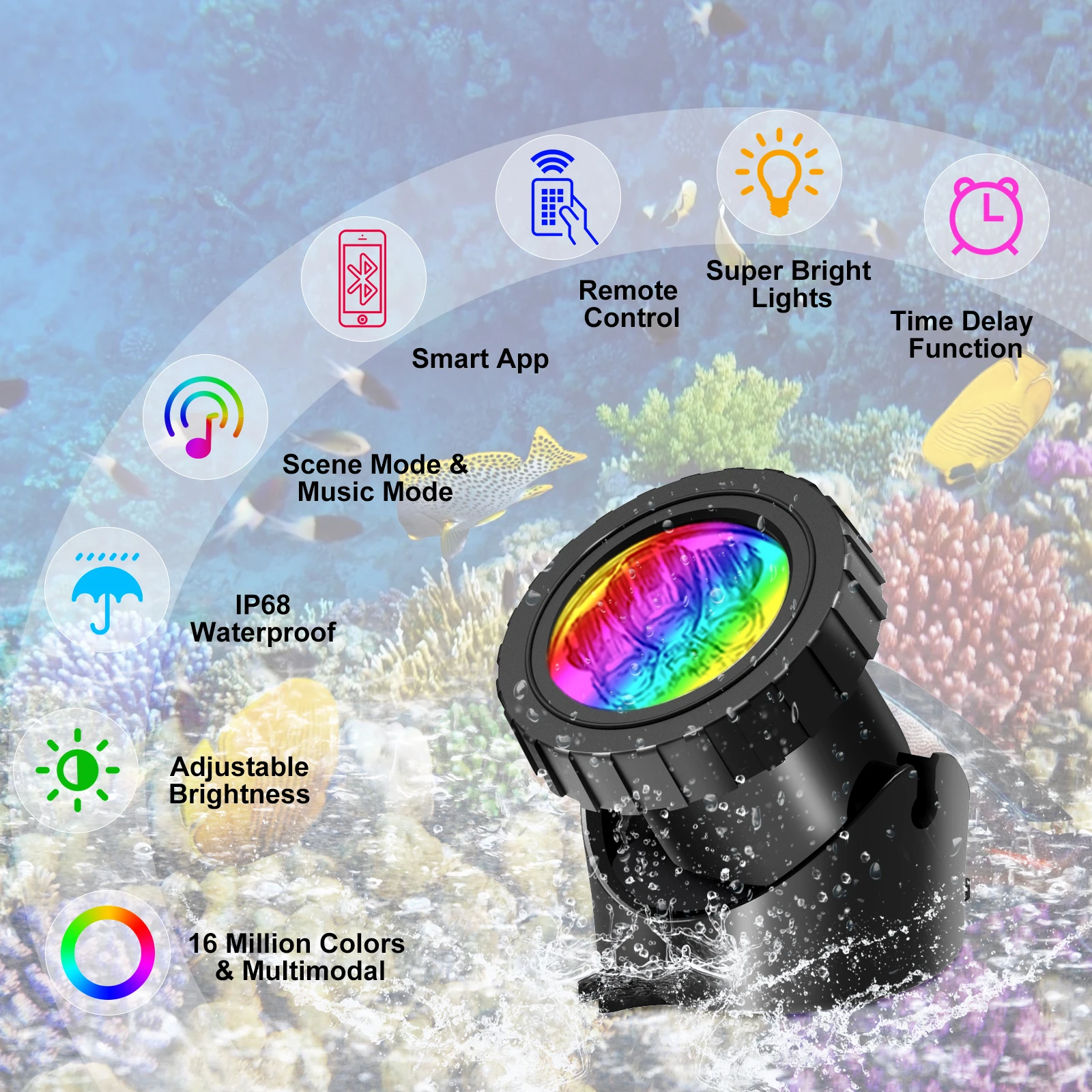 6/8/10 LED RGB Underwater Pond - đánh giá và giá Aquarium Fish App