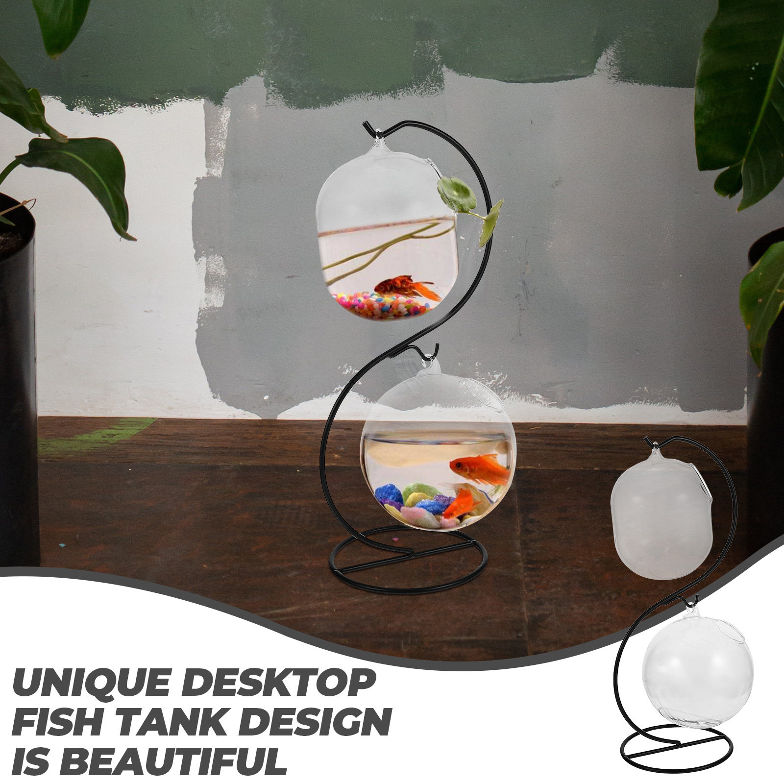 1Set Transparent Desktop Fish  - đánh giá và giá Aquarium Fish Bowl