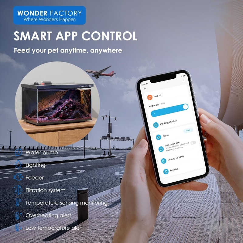 Smart Aquarium, Glass Fish Tan - đánh giá và giá Aquarium Fish Feeder